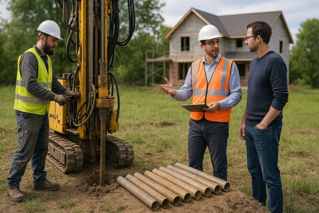 Realizando un estudio geotécnico en terreno de construcción de casa
